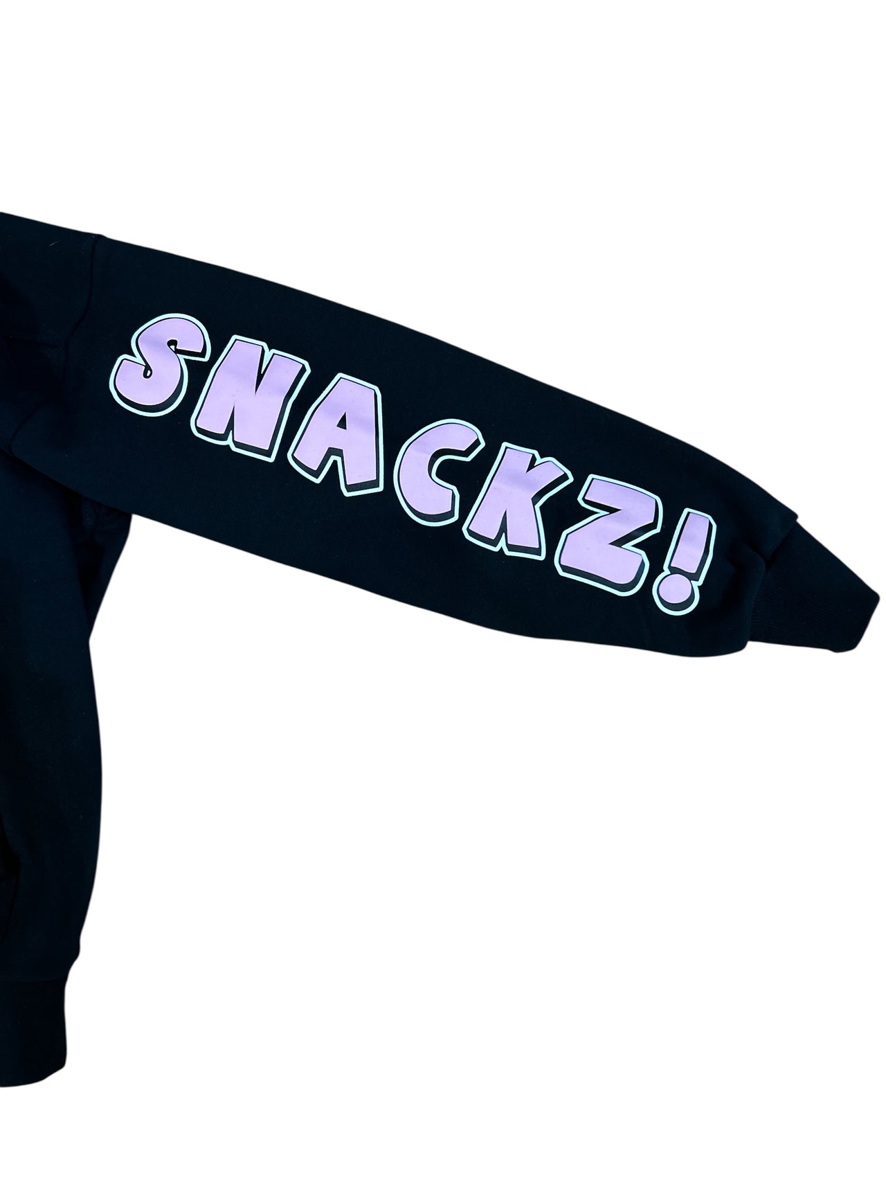 SNACKZ CHARACTER FACE HOODIE - BLACK AND PINK