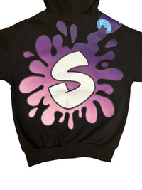 SNACKZ SPLASH HOODIE- BLACK AND PURPLE