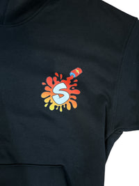 SNACKZ SPLASH HOODIE- BLACK AND RED