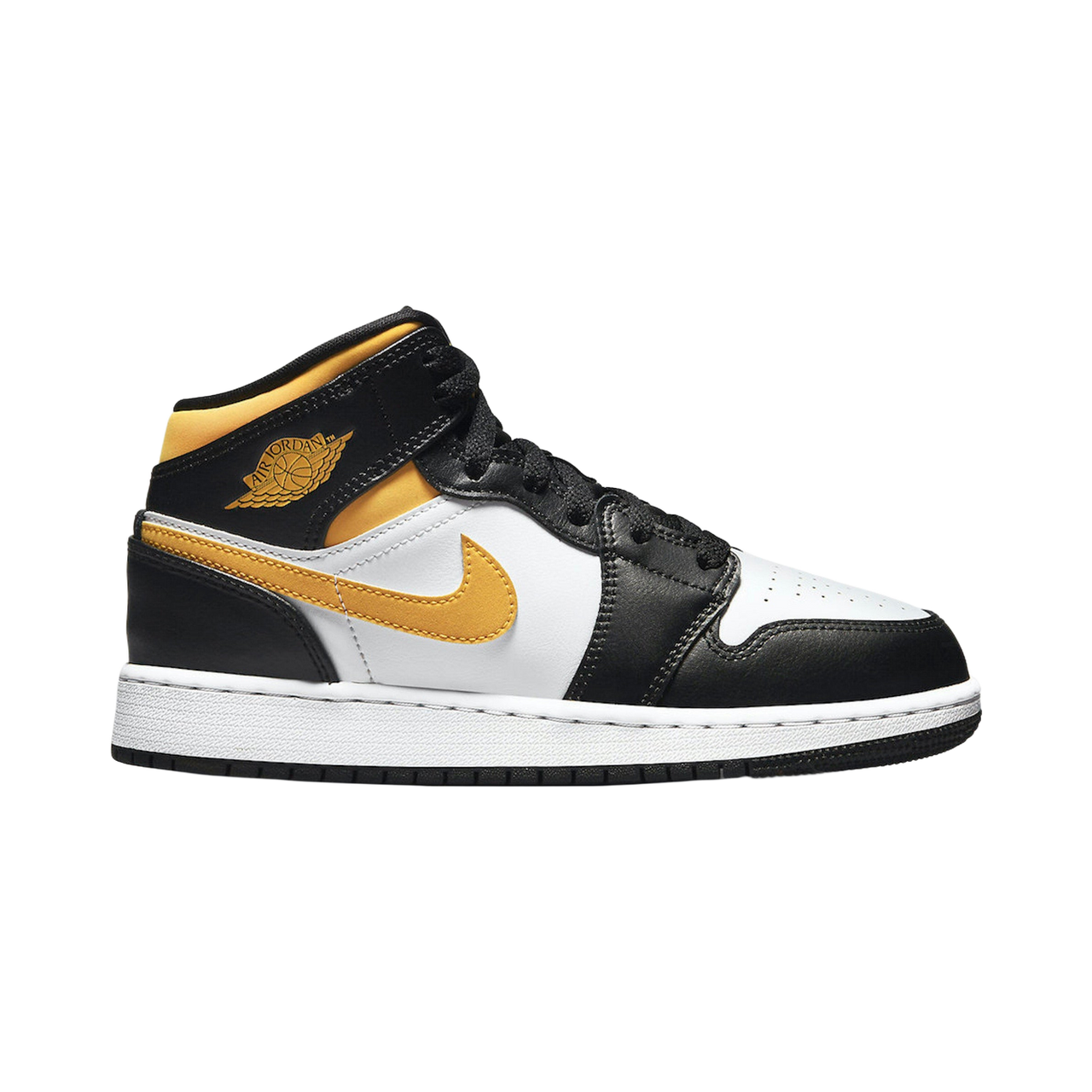 AIR JORDAN 1 MID "WHITE/POLLEN"-BLACK