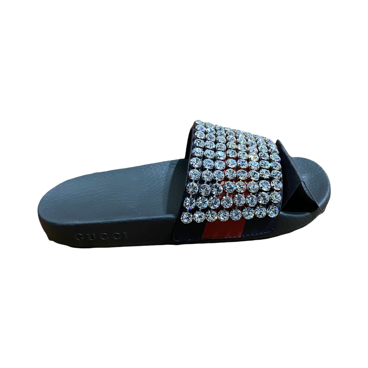 GUCCI SLIDES - CRYSTAL EMBELLISHED SANDALS