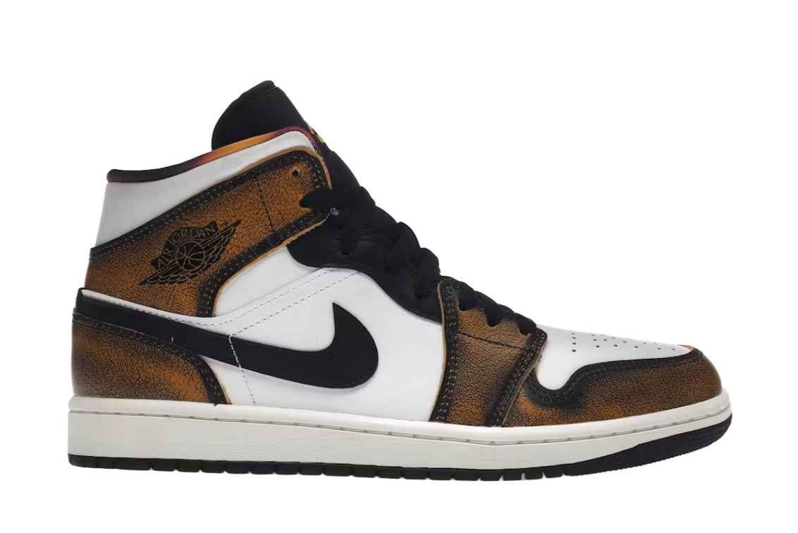 Jordan 1 Mid SE Orange Wear Away