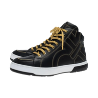 Salvatore Ferragamo Men's Stitched Gancini High Top sneakers Nicky Black/gold.