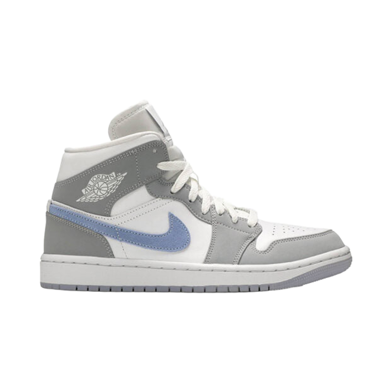 womens Air Jordans 1 mid aluminum wolf grey